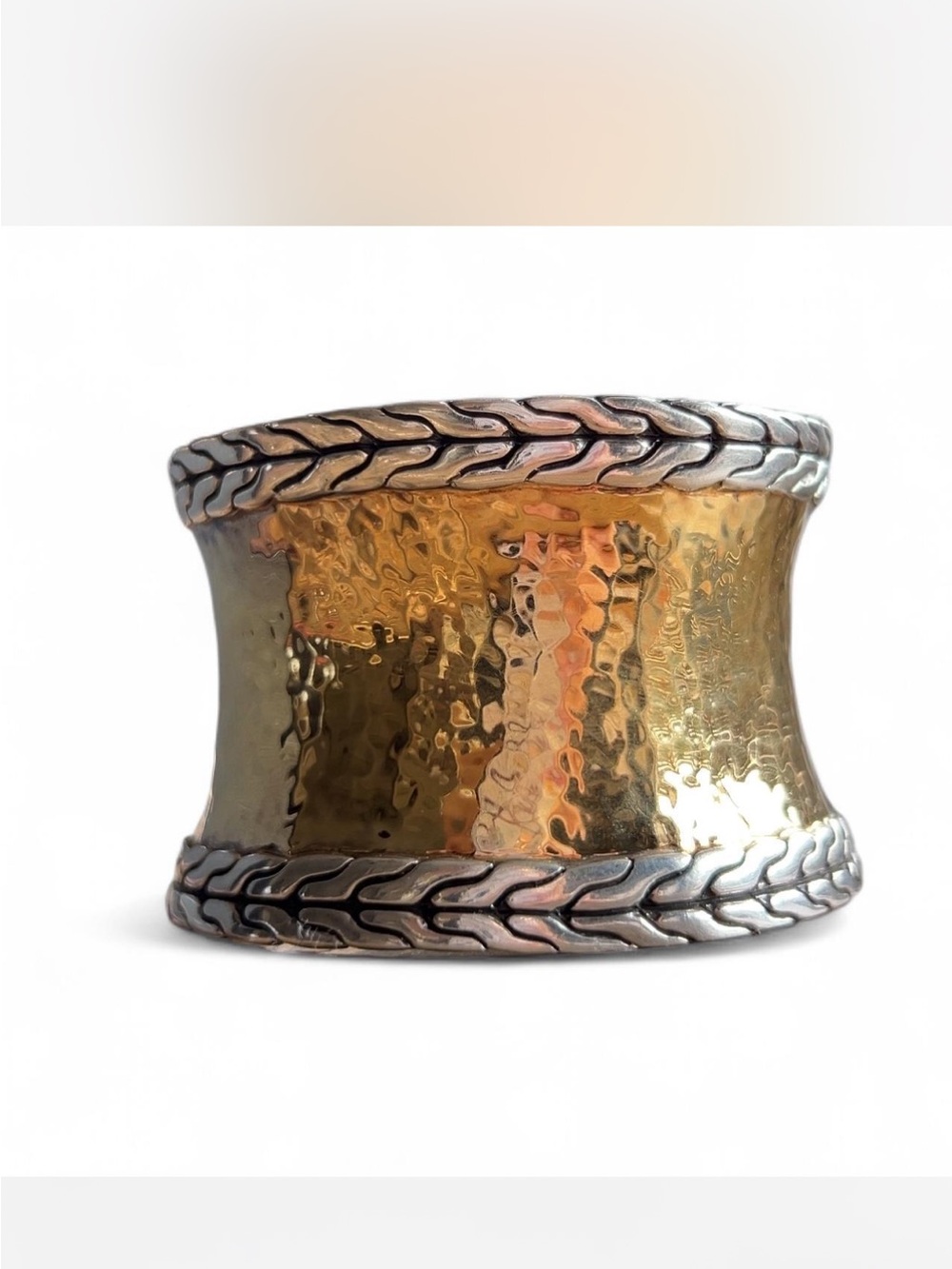 Vintage John Hardy Wide Cuff Bracelet 22K
Gold Sterling Silver Heavy